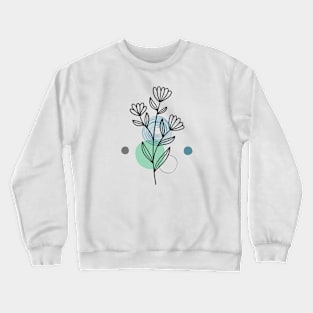 Drawing line floral motifs Crewneck Sweatshirt